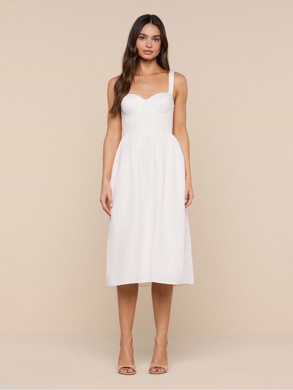 NWT! L'Agence Tiani Bustier Linen-Blend Dress - Picture 4 of 13